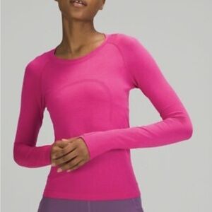 Lululemon Athletica Pink Fitted Long Sleeve swiftly